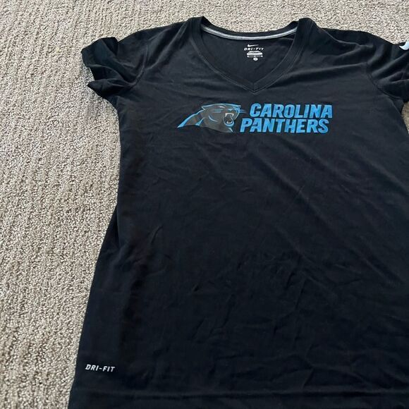 Nike Dri-fit Black Carolina Panthers V-neck Tshirt - Picture 2 of 6